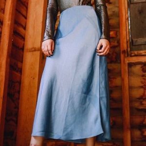 Mid length blue skirt